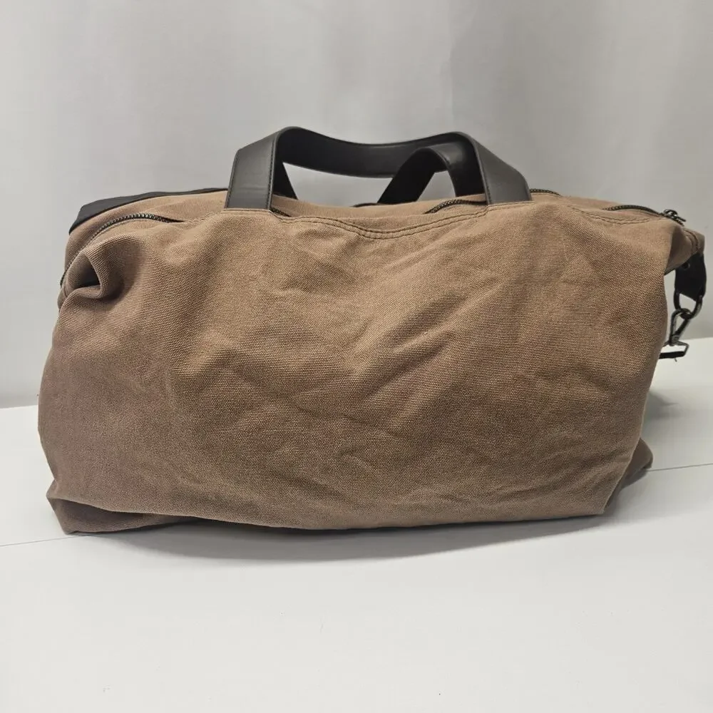 Buffalo David Bitton Tan Canvas Duffel with Black Trim